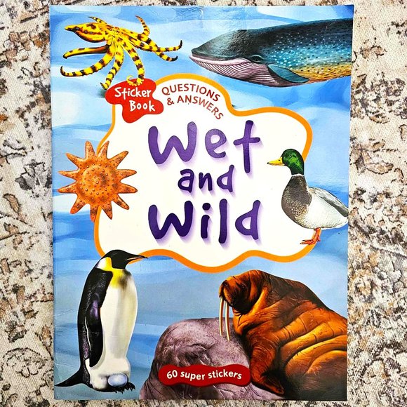Set of 2 Children's Sticker Books. "Slimy & Scaly" and "Wet & Wild" . Softcover. - Picture 2 of 16